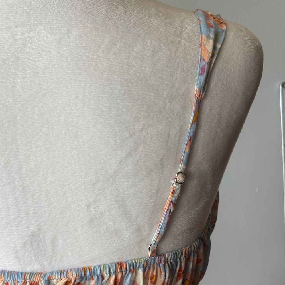 Floral Sundress with Orange and Blue Accents - Picture 7 of 8
